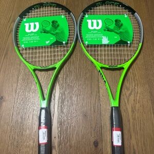 Pair NEW Wilson Blade Feel RXT 105 16x19 4 1/4" Factory Strung Lime Green
